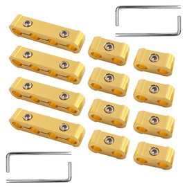 Aitruman Spark Plug Wire Separator Divider Kit for 8mm 9mm 10mm Wire,Fixed and Organized The Engine Wires-Gold 12PCS