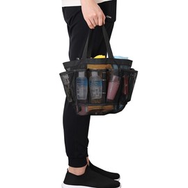 Annhua Pool Bag, Toiletry Pouch, Hanging Bath Bag, Handbag, Lightweight Swimming Bag, Beach Bag, Large Capacity, Quick Dry Swimming Bag, Mesh Bag, Collapsible, Multi-Purpose, Mesh Material, Cosmetics, Summer, Sea, Travel, Outdoor, Beach,Black