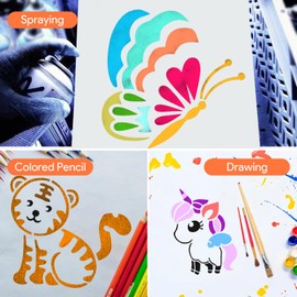 Pack of 36 Cute Animal Stencils Children's Stencils Painting Small Templates Animals Stencils for DIY Scrapbooking Photo Album Gift Cards (7.6 x 7.6 cm)