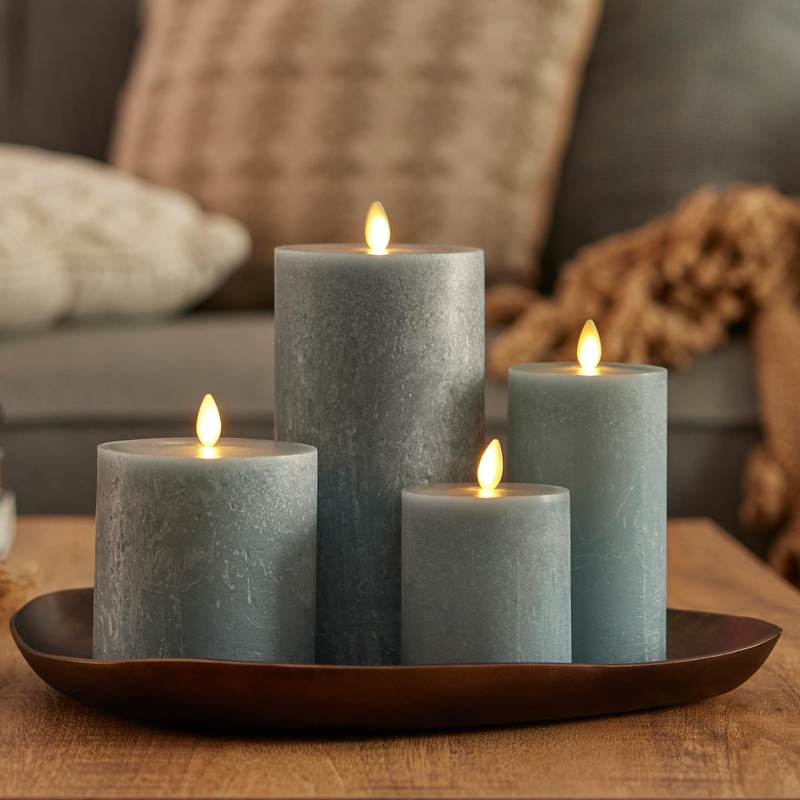 Luminara Seaglass Rechargeable Flameless LED Candle, Fog 3" x 4.5",