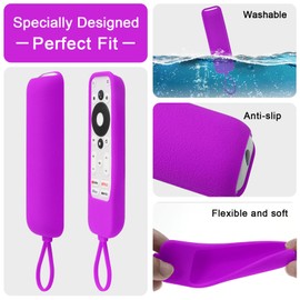 CHUNGHOP Silicone Remote Case ONLY for Onn Android TV 4K UHD Stick TV Box 100024646 100026240, Remote Cover Washable, Shockproof - Upgraded Purple
