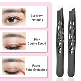 Tweezers Set 4Pcs Eyebrow Tweezers for Women, Tweezers for Women Facial Hair, Precision Tweezer for Ingrown Hair, Facial Hair, Splinter Removal Suitable for Women and Men