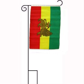 JumpingLight 12x18 12"x18" Ethiopia Lion Sleeved with Garden Stand Flag - Quality Flags