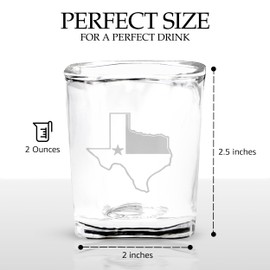 Rogue River Tactical Square Texas State Flag Outline Shot Glass Gift For Texan TX