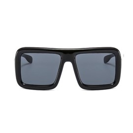 VIGUEUR Thick Square Frame Glasses - Oversized Black Glasses Dark-Colored Lens for Women, Men