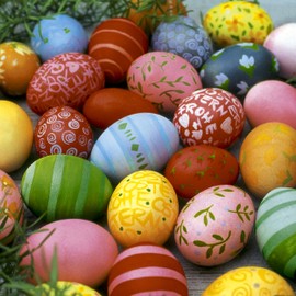Table Decoration 20 Pieces Napkins Many Colourful Easter Eggs Easter