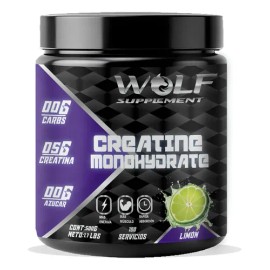 Creatina Monohidratada 500g Wolf En Polvo Sabores Limón                                                                                               