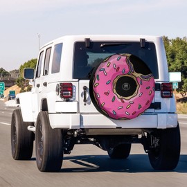 Foruidea Donut Spare Tire Cover with Backup Camera Hole Wheel Tire Cover Fit Trailer, RV, SUV and Many Vehicle 17inch