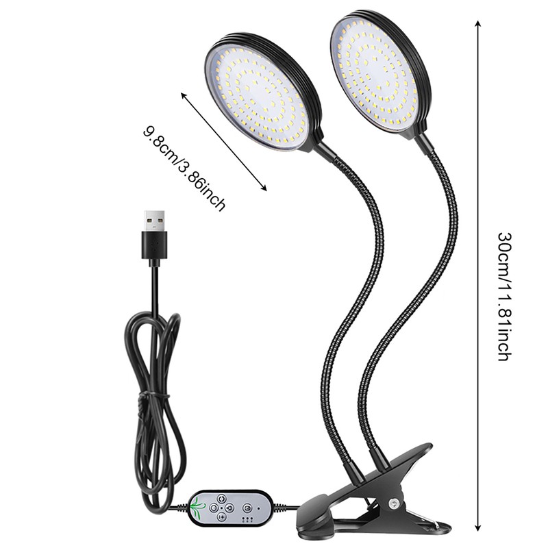 USB Plant Grow Light 156 LEDs Sunlight Full Spectrum Adjustable