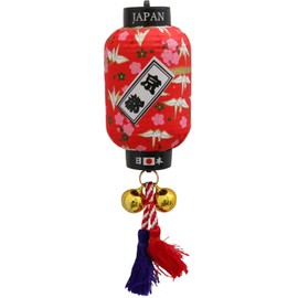 Matsumi Kogei Japanese Paper Lantern Magnet, Crane, Red