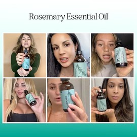 Maple Holistics Aceite esencial de romero sin diluir con cuentagotas – Aceite tópico de romero para piel y uñas del cabello y aceites de aromaterapia 