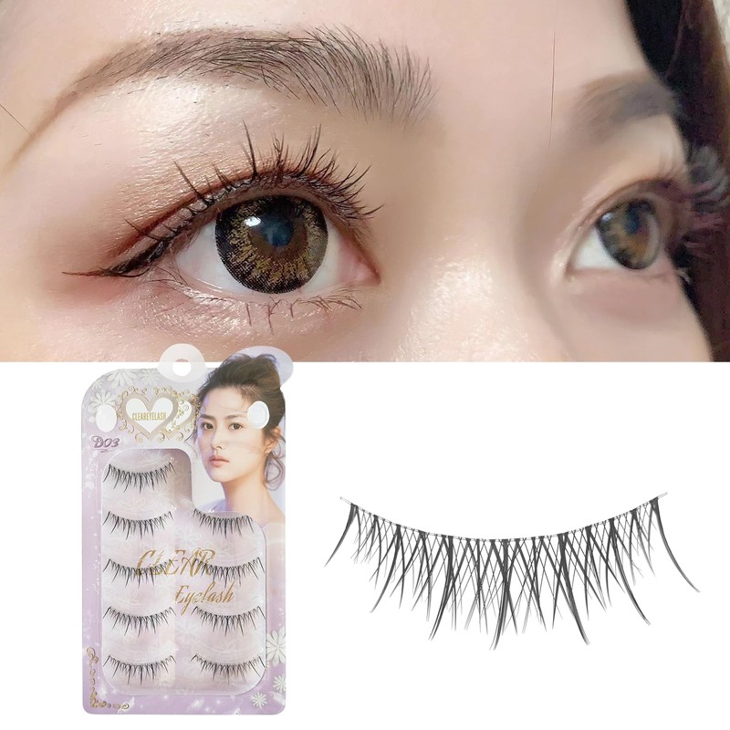 CLEAREYELASH False Eyelashes Natural 3D Matsuke Formula 5 Pairs (D03)