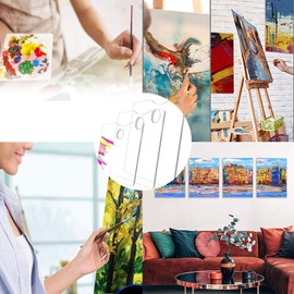 Transparent Acrylic Painting Palette, Acrylic Palette, 3 Pieces, Mixing Palette, Rectangle Palette, Painting, Easy Cleaning Palette, Colour Mixing Palette with Finger Hole for DIY Art, Craft, Painting