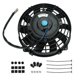 blackhorse-racing 7" Universal Electric Slim Fan Pull Radiator Cooling 12V 80W Mount Kit 800CFM