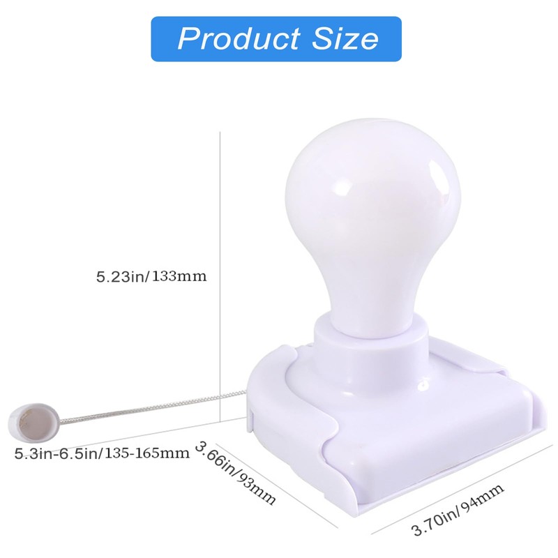 Shuwea 2 Pack Battery Operated Light Bulb, Stick-Up Battery Powered