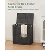 SETVSON Laundry Hamper with Lid Wicker Laundry Basket 112L, Black