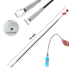 GDOMI Upgraded Drain Snake 76" with Hook, Plumbing Snake Auger Tool, Sink Snake Drain Clog Remover for Bathroom Kitchen