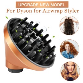 KiimSin Upgrade Diffusor Aufsätze für Dyson Airwrap Styler HS01 HS03 HS05, Diffusordüse umwandelbar für Airwrap Styler in eine Haartrockner（Gold)
