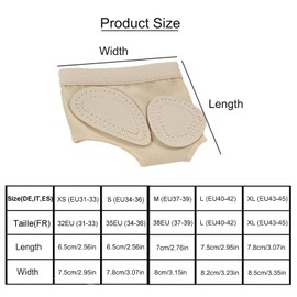 2 Pairs Non-Slip Foot Pads Belly Socks Dance Paw Pad Practice Shoes Foot Toe Caps Toe Protection Shoes Half Sole Paw Pad Shoes Foot Thong Ballet for Ballet Belly Dance Latin Dance (M), Skin colour: