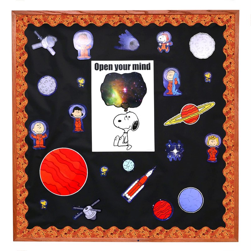 Fiercy Seamless Scalloped Bulletin Board Borders for Classroom Decoration, Autumn