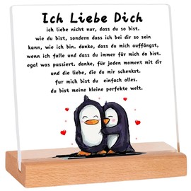 KHstylehoo Anniversary Penguin Gift for Him and Her, I Love You Gifts for Women and Men, Love Gifts Penguins Wedding Anniversary Gifts for Men and Women