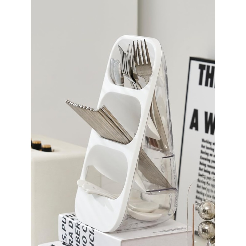 Hosoncovy Countertop Cutlery Drying Holder 3 Tier Cutlery Drainer Tableware