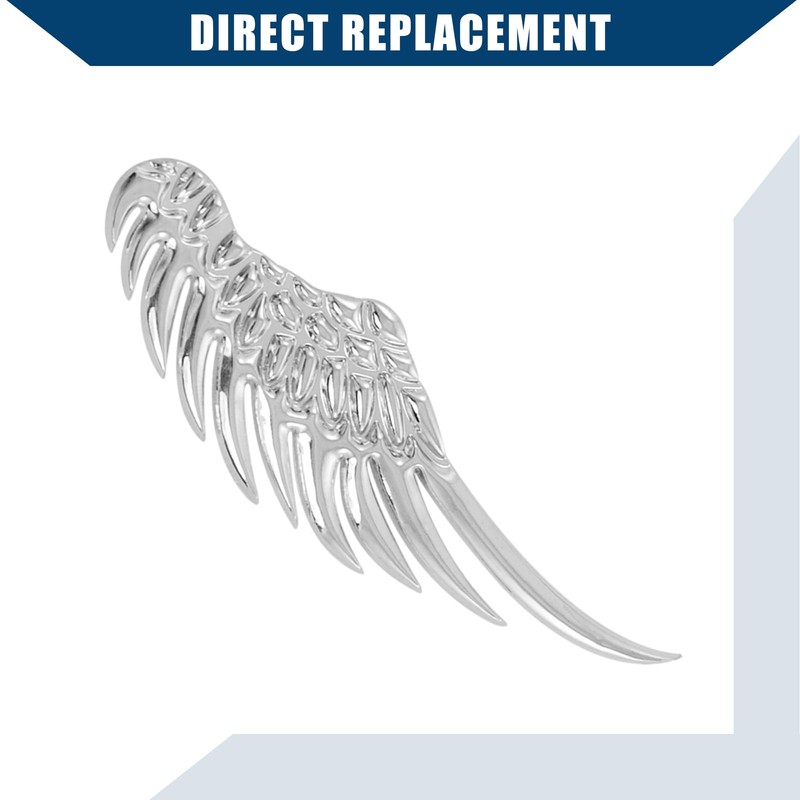Hihaha Alloy Angel Wings Badge Stickers/Outer for Car Motorcycle/Durable/Silver Tone