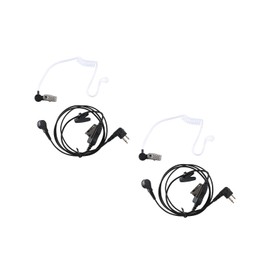 DLECNFUN 2 Way Radio Earphones with Cord Nylon Braided Design, Walkie Talkie Earpiece with Mic for Motorola,Listening Devices for Spying (2 Pack)