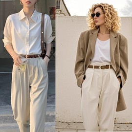 Women Faux Leather Belt for Jeans Pants Dress Belt, Black & Brown, M