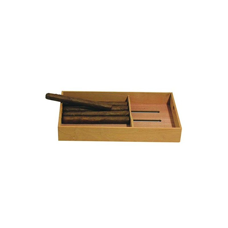 HankStar Solid Spanish Cedar Cigar Tray with One Adjustable Divider,