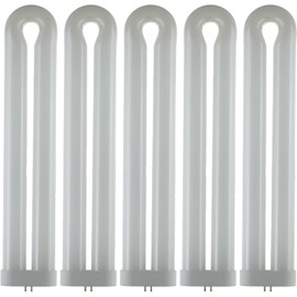 Diodesy- Fluorescent U-Bend T10 Black Light Bulb 50W U-Shaped Fluorescent Replacement Lamp UV Light 368nm Color Wavelength GX10q 4-Pin Base for Office School Club Party 5,000 Hour Life Span Pack of 5