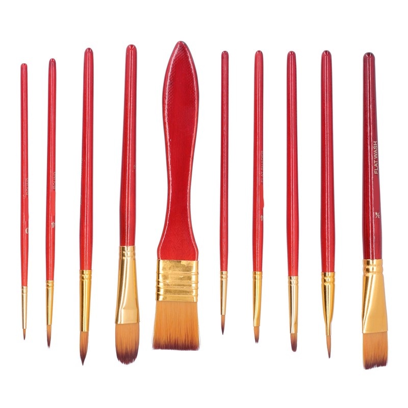 11Pcs Acrylic Paint Brushes Seamless Interface Strong Water Absorption Smoothly