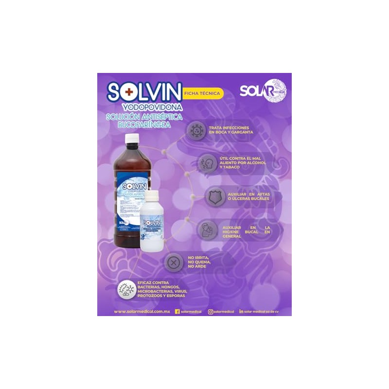 SOLVIN BUCOFARINGEO 120ML (IODOPOVIDONA/YODOPOVIDONA) 1 pieza
