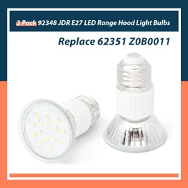 Lisnhlin 92348 62351 Z0B0011 2024 New Range Hood Light Bulbs JDR E27 75MM Replacement for Zephyr for Dacor Range Hoods, 120V 5W LED 2-Pack