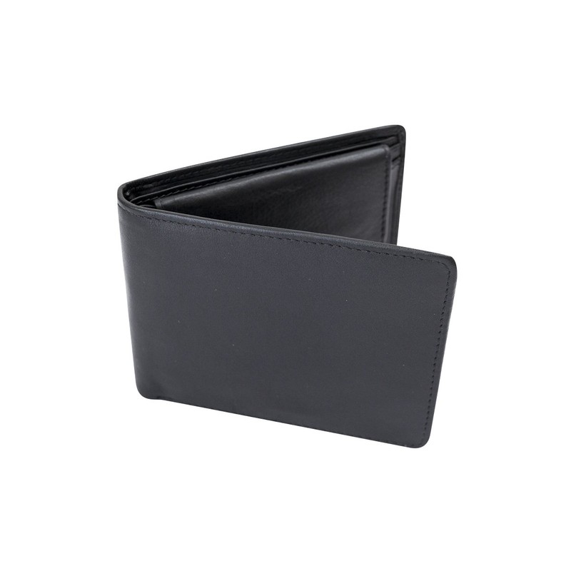LEAS Men's Wallet Extra Thin with RFID Protection, Flap and