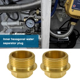 2 Pieces 3/4 Inch BSP Male Thread Blanking Plug Pipe End Piece 3/4 Inch Brass Male Blanking Plug Accessories for Hose Connection Bathroom Kitchen Gold