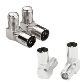 4 Pack TV Aerial Connector - High-Performance Coaxial Cable Connectors with Right Angle Aerial Connector, Compatible with PAL Female Adapter, Ideal for Satellite Antenna and RF Coax Adapter Setups