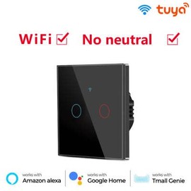 proAMEDEN Touch Switch WiFi 2.4GHz, Smart Life/Tuya Remote Control, ON-OFF, 10.0 Amps, 240.0 Volts, Black [Pack of 1]