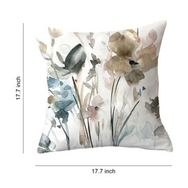 Bicuces 4 Pack Throw Pillow Covers Flowers Pillow Covers Decorative Pillow Covers Short Velour Throw Pillow Covers Cushion Cases Pillowcases Flower Outdoor Home Decor for Sofa Bedroom Office Car