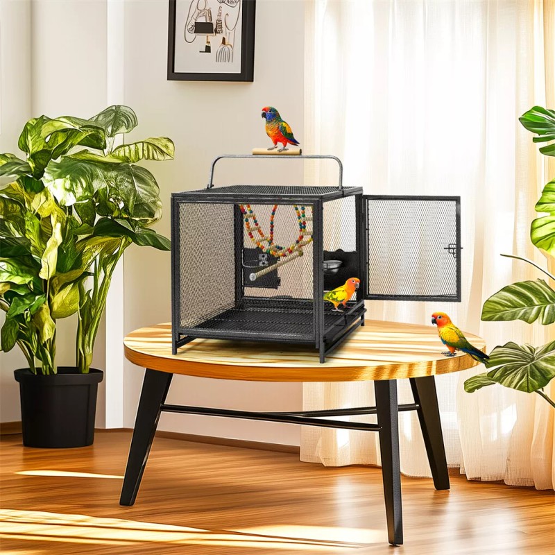 Bingopaw Large Metal Flight Bird Cage Playpen Cage with Hammock