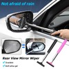 LKAHG Car Rearview Mirror Wiper, Retractable Auto Side Mirror Squeegee