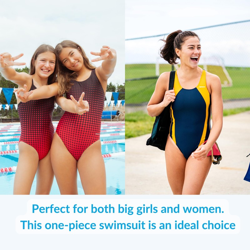 Sporti Solid Wide Strap One Piece Swimsuit - Navy -