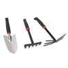 3PCS Garden Tool Set Iron Stainless Steel Five Teeth Rake