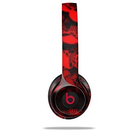 WraptorSkinz Skin Compatible with Beats Solo 4, Solo 3 and Solo 2 Wireless Headphones - Skulls Confetti Red - Decal Vinyl Wrap (Headphones NOT Included)
