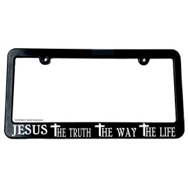OwnTheAvenue Jesus Truth Way Life Christian Cross Car Truck Slim License Plate Frame