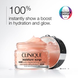 Clinique Moisture Surge 100H Auto-Replenishing Hydrator Oil Free Face Moisturizer | With Hyaluronic Acid, Aloe Bioferment and Vitamins C + E | Hydrating + Moisturizing, Mini Travel Size, 0.5 Fl Oz