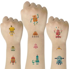 SIX VANKA (Pack of 10 Sheets) Robot Waterproof Temporary Tattoo Stickers for Kids Boys and Girls, Party Favors Decorations