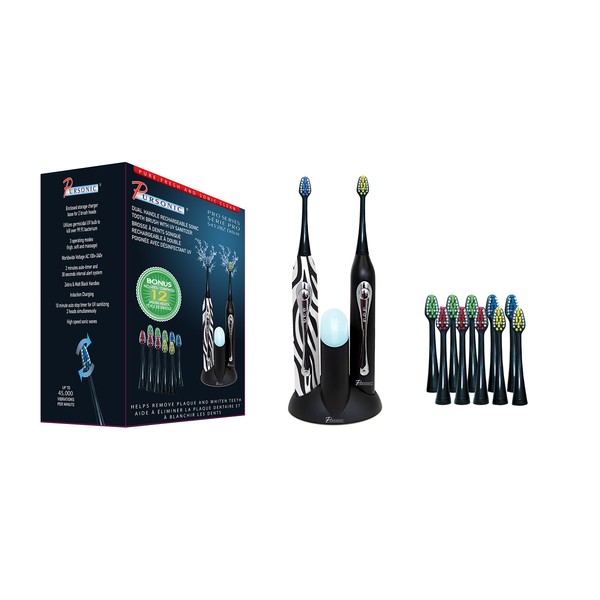 Pursonic S452BR Dual Handle Sonic Toothbrush with UV Sanitizer