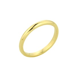 Stackable 10k Yellow Gold Mid Finger Band Above the Knuckle Midi Ring, Size 2