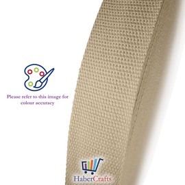 Habercrafts Heavy Duty Webbing Belt Strap Upholstery Cotton Blend 1 Inch for Bag Straps Rucksack Backpacks Luggage Bag Strap Cargo Strapping Belts (Lt Brown/Natural Jute-25mm-3 Meters), CW_5_25MM_3M